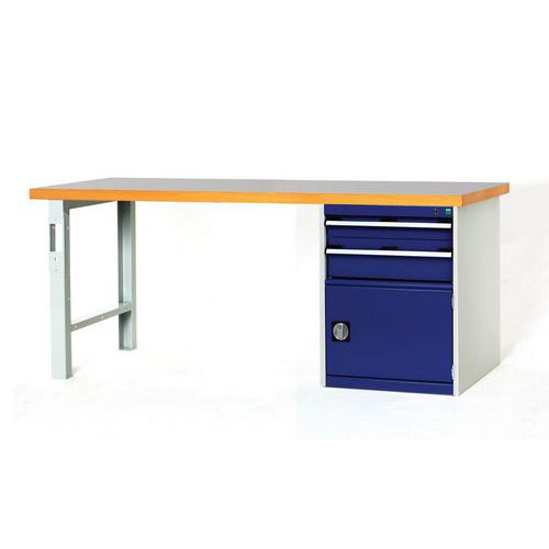 Établi Cubio Combi avec 2 tiroirs + 1 armoire - Largeur 200 cm, Profondeur 900 mm - Bott