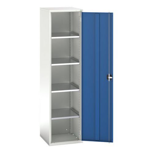 Bott - Armoire haute Verso Bleu - 1 porte, 4 tablettes - Acier 2000x525x550mm - Charge 1000kg - Livré monté