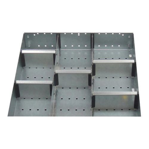 Bott - Séparateurs pour tiroirs ETS-65150 - Acier Argent - 8 Compartiments - Pour tiroirs 650x525x150mm