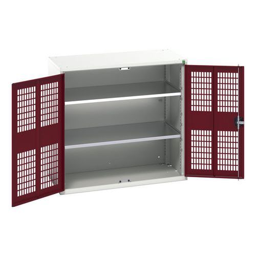 Bott - Armoire porte ventilée Verso 1000x1050x550mm Rouge - Acier - 2 Portes - Charge 1000kg - Mobilier d'atelier