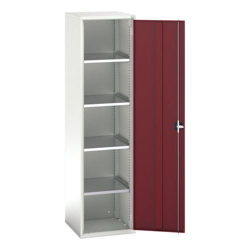 Bott - Armoire haute Verso Rouge - Acier 525x550x2000mm - 1 porte, 4 tablettes - Charge 1000kg - Mobilier d'atelier