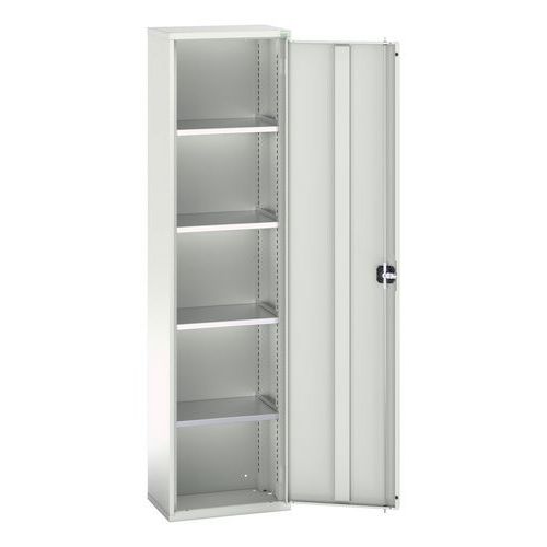 Bott - Armoire d'atelier Verso 2000x525x350mm Gris Clair - Acier - 1 Porte - 4 Tablettes - Charge 1000kg
