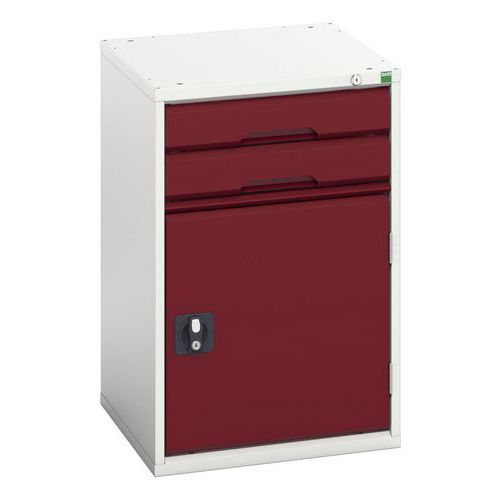 Armoire à tiroirs Verso - 2 tiroirs, 1 tablette, 800mm, Largeur 525mm, Poids 43kg - Bott