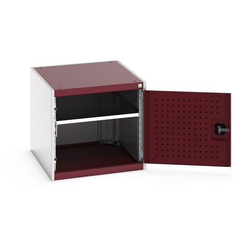 Bott - Armoire d'atelier Cubio SMF Gris Clair/Rouge - 1 Porte, 1 Tablette, 1 Tiroir - Acier - 600x650x750mm - Charge 1500kg