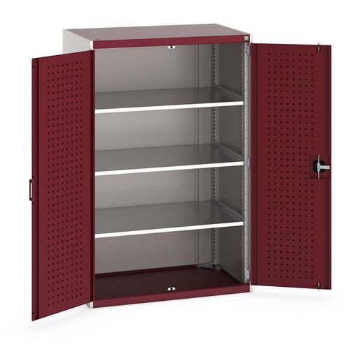 Armoire Cubio - Portes Battantes Rouges, Profondeur 650mm - Bott