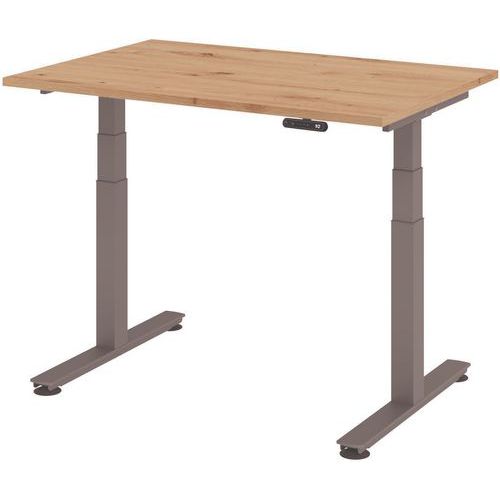 Bureau Assis-debout Série Xdsm-120x80cm-chêne Ambré-graphite