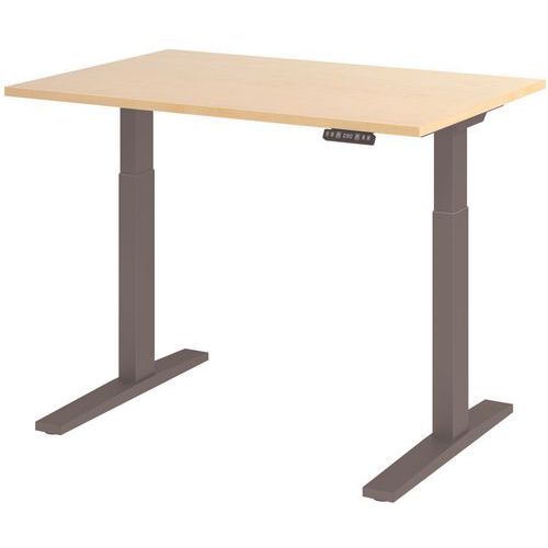 Hammerbacher - Bureau électrique Série XMKA 120cm Érable/Anthracite - Éco-responsable FSC - Idéal Télétravail