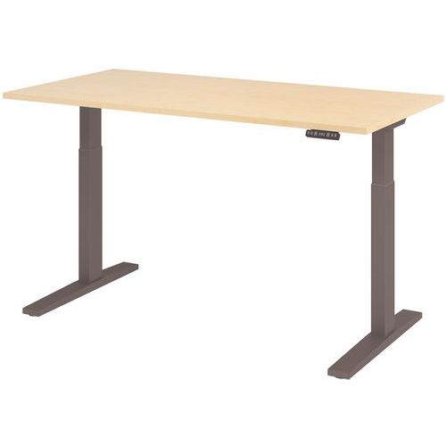 Hammerbacher - Bureau électrique Série XMKA 160cm Érable/Anthracite - Éco-responsable FSC - Idéal Télétravail