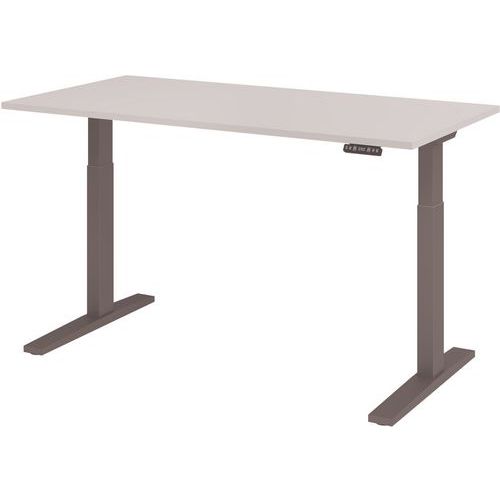 Hammerbacher - Bureau électrique Série XMKA 160cm Gris/Anthracite - Évol, Éco-responsable, FSC