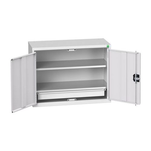 Armoire murale Bott Verso - 80 cm Gris Clair - 2 tablettes - 1 tiroir - 21.87 kg