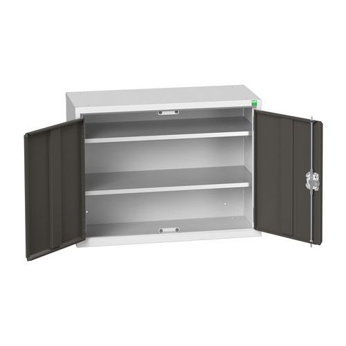 Bott - Armoire murale Verso 80cm Gris Clair/Anthracite - 2 Tablettes 35kg - Acier Robuste