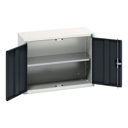 Bott - Armoire murale Verso 80cm Gris Clair/Anthracite - 1 Tablette - Acier Robuste - Idéale Atelier