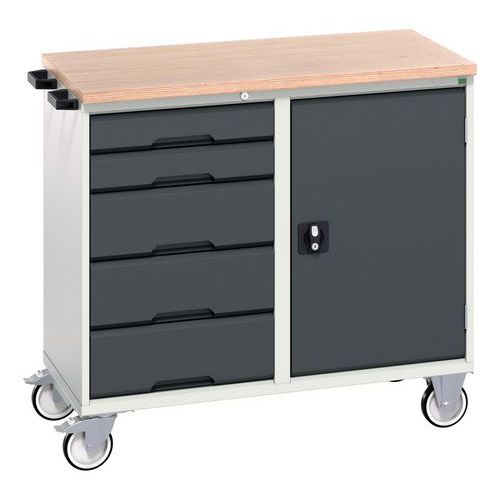 Établi Mobile Bott 1 Porte 5 Tiroirs 104.04 kg - Gris/Anthracite