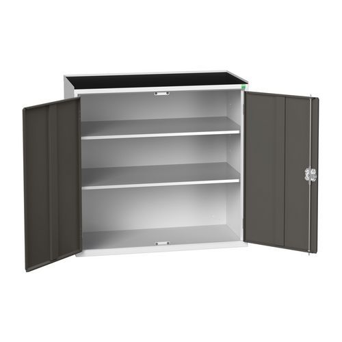 Bott - Armoire d'atelier verso 2 portes - Acier Gris Clair/Foncé - 1050x550x1015mm - 2 tablettes 35kg - Livré monté