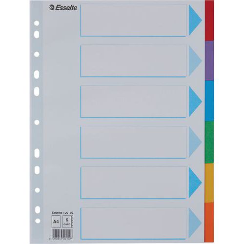 Intercalaire Carton A4 6 Touches Multicolore