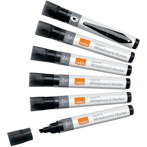 Marqueur Tableau Liquid Ink Pointe Biseautée Pack 10 Noir