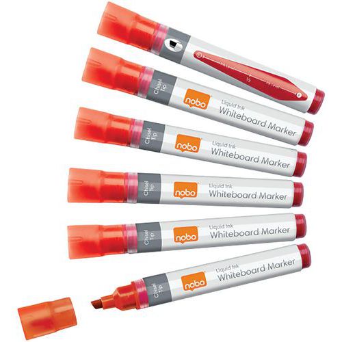 Marqueur Tableau Liquid Ink Pointe Biseautée Pack 10 Rouge
