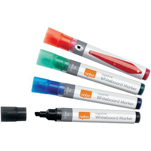 Marqueur Tableau Liquidink Pointe Biseautée Pack 4 Assortis