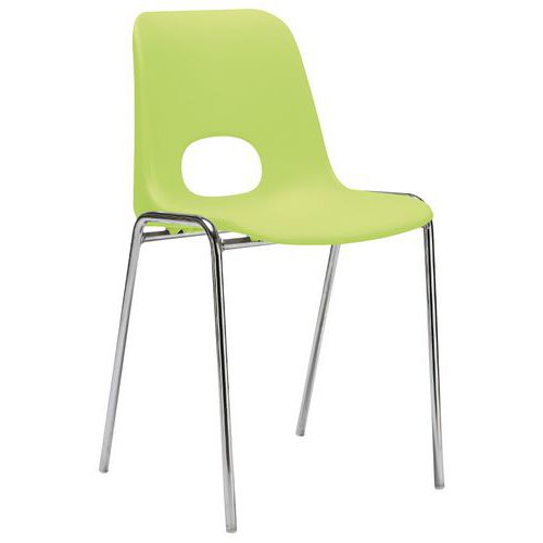 GMCE - Lot de 5 Chaises Floride Anis M2 - Piètement chromé - Empilable et Lavable - 2.5 kg