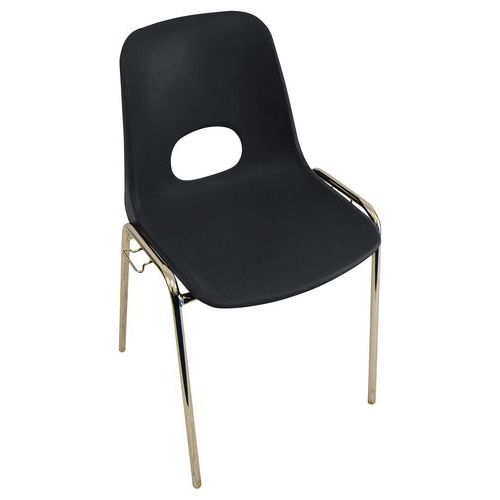 GMCE - Lot de 5 Chaises Floride M2 Anthracite - Pied Chromé Empilable - Polypropylène Résistant