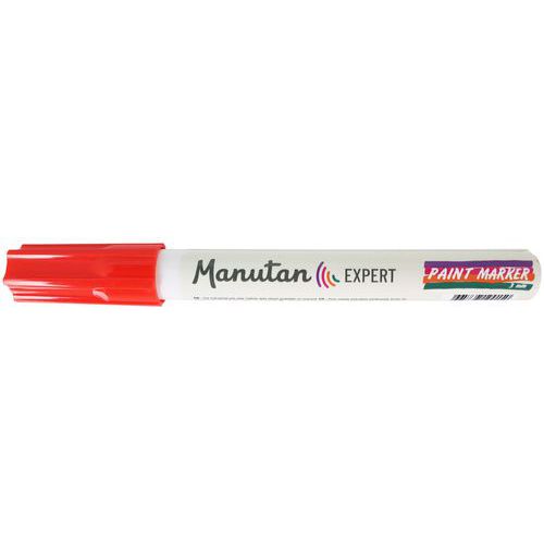 Manutan Expert - Marqueur Peinture Rouge Pointe 3mm - Polyvalent - Résistant au Froid et à la Chaleur
