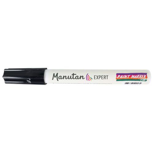 Manutan Expert - Marqueur peinture noir pointe 3mm - Polyvalent - Résistant -20°C à 50°C