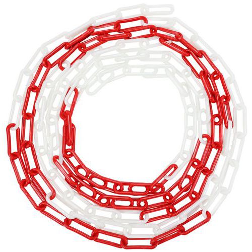Novap - Chaîne Plastique Photoluminescente Rouge/Blanc - 10m x 6mm - Idéale Parking