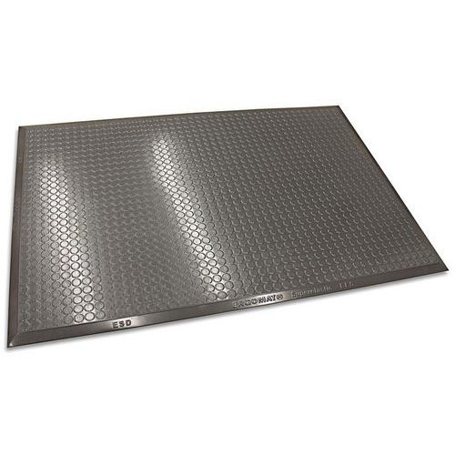 Ergomat - Tapis antifatigue antistatique 60x180cm Argent - Polyuréthane - Usage intensif - Ergonomique