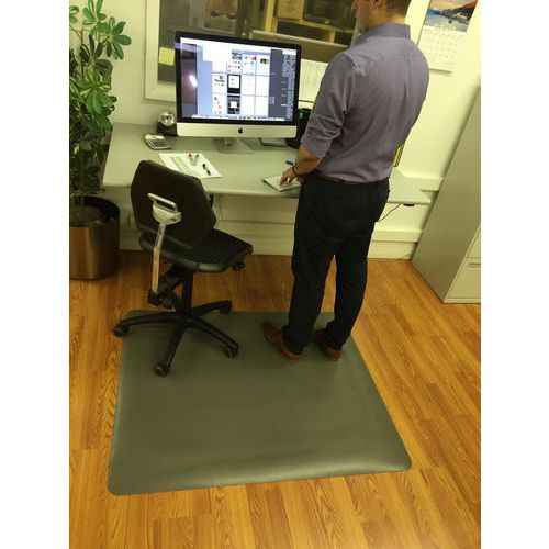 Ergomat - Tapis pour chaise à roulettes Gris - 101x122 cm - EPDM/SBR - Recyclable