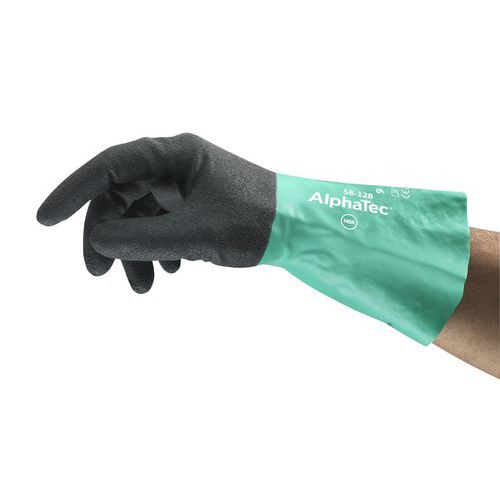 Ansell - Gants de protection chimique AlphaTec 58-128 - Taille 7 - Nitrile, Alimentaire, Réutilisable, 144 paires