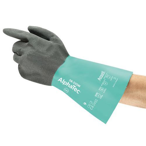 Ansell - 6 Gants protection chimique enduction nitrile Alphatec® 58-535W - Ansell