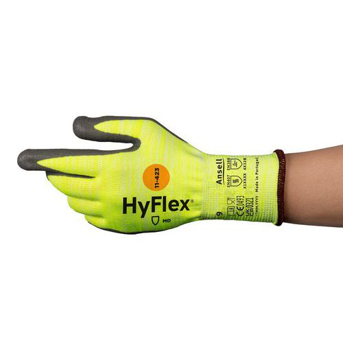 Ansell - Gants anticoupures Hyflex 11-423 - Taille 7 - Paume enduite polyuréthane - Protection alimentaire