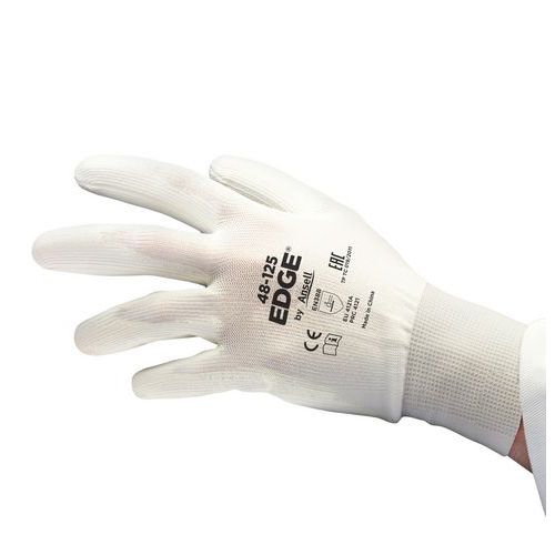 Ansell - 12 Gants pour travaux légers enduction nitrile Edge® 48-125 Blanc - Ansell