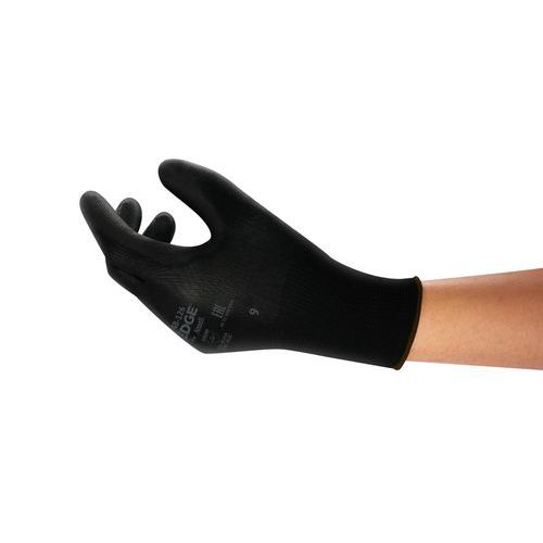 Ansell - Gants de protection mécanique Edge 48-126 - Noir - Taille 10 - Polyuréthane/Polyester - Norme EN 388 4121A