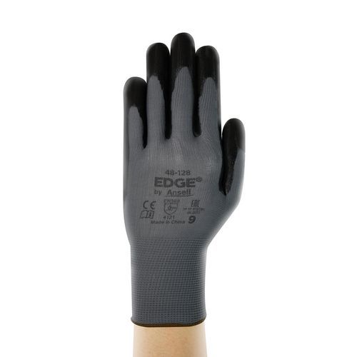 Ansell - Gants Edge 48-128 Gris - Taille 10 - Enduction Nitrile Paume - Protection Mécanique