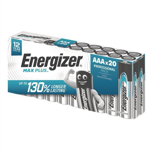 Energizer - Piles Alcalines Max Plus AAA/LR3 - Lot de 4 - Longue Durée & Éco-responsable