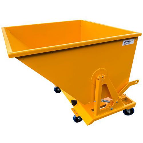 Manutan Expert - Benne basculante sur roues 370 L Jaune - Charge 650 kg - Robuste et Mobile - Garantie 10 ans