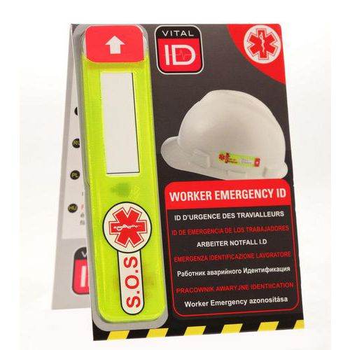 Lot de 10 - Sticker Urgences Casque De Chantier - Vital Id - Relexim