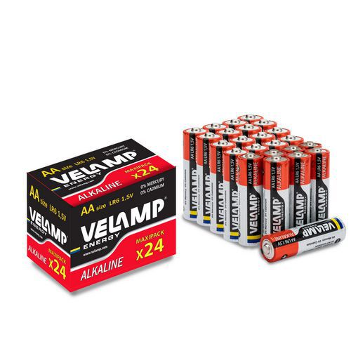 Lot De 24 Piles Alcalines Lr6 (aa) - Velamp