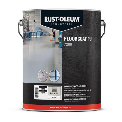 Lot de 2 - Revêtement Pu De Sol 7200 5l Gris Clair Ral7035