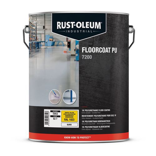 Lot de 2 - Revêtement Pu De Sol 7200 5l Jaune Signalisation Ral1023