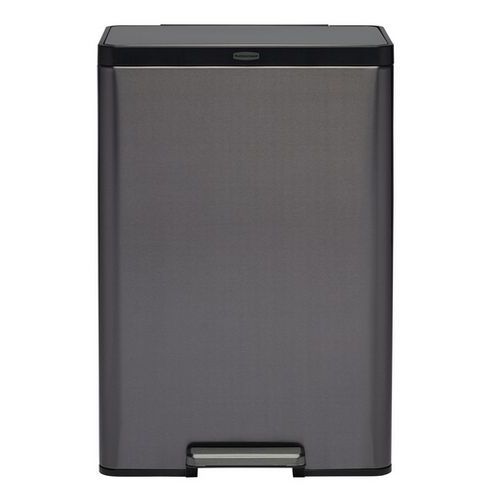 Rubbermaid - Poubelle Agroalimentaire 2 Flux En Acier Inoxydable Avec Pedale 38l Charbon