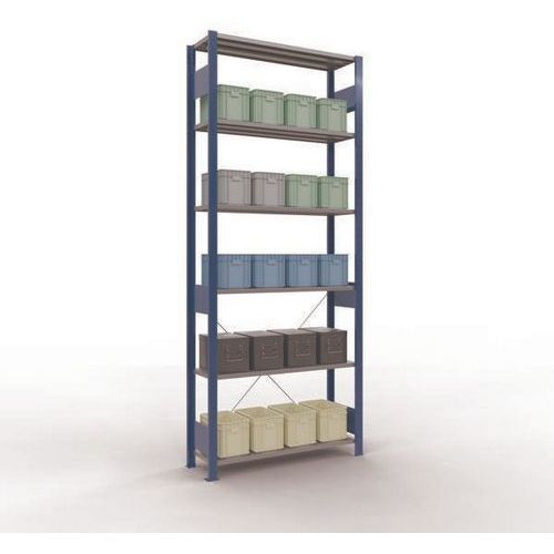 Schulte - Rayonnage Easy-Fix Départ 2500x1000x300mm Bleu Gris - 6 Tablettes Acier Galvanisé - Charge 1700kg