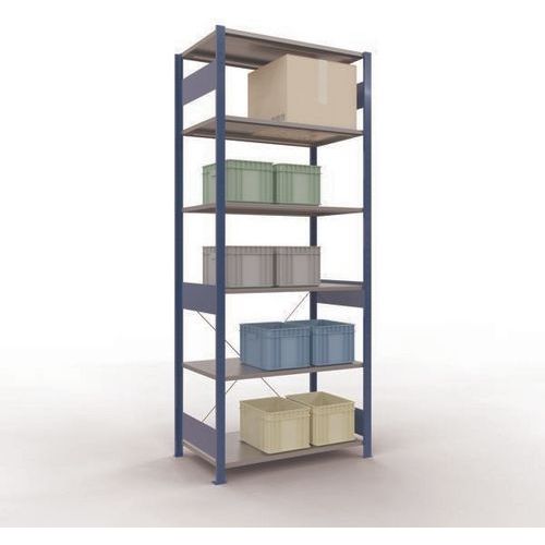 Schulte - Rayonnage Easy-Fix Départ - 2500x1000x600mm Bleu Gris - 6 Tablettes Acier - Charge 1700kg