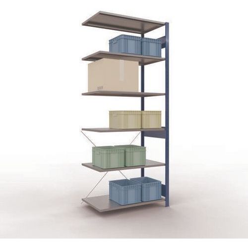 Schulte - Étagère de stockage Easy-Fix 2500x1000x600mm Bleu Gris - 6 tablettes acier - Charge 1700kg