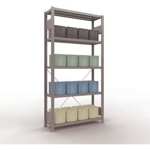 Schulte - Rayonnage léger Easy-Fix Départ - 2000x1000x300mm Galvanisé - 5 Tablettes Acier - Charge 250kg/tablette