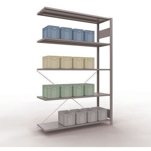 Schulte - Étagère de stockage Easy-Fix simple face - 2000x1300x400mm galvanisée - 5 tablettes acier - Charge 250kg/tablette - Robuste et modulable