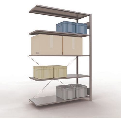 Schulte - Étagère de stockage Easy-Fix simple face - 2000x1300x500mm galvanisée - 5 tablettes acier - Charge 250kg/tablette - Montage facile
