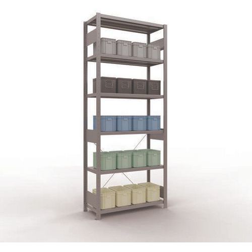 Schulte - Rayonnage Easy-Fix Départ - 2500x1000x400mm Galvanisé - 6 Tablettes Acier - Charge 1800kg