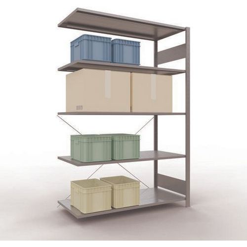 Schulte - Étagère de stockage Easy-Fix galvanisée - 2000x1300x600 mm - 5 tablettes - Charge 1300 kg